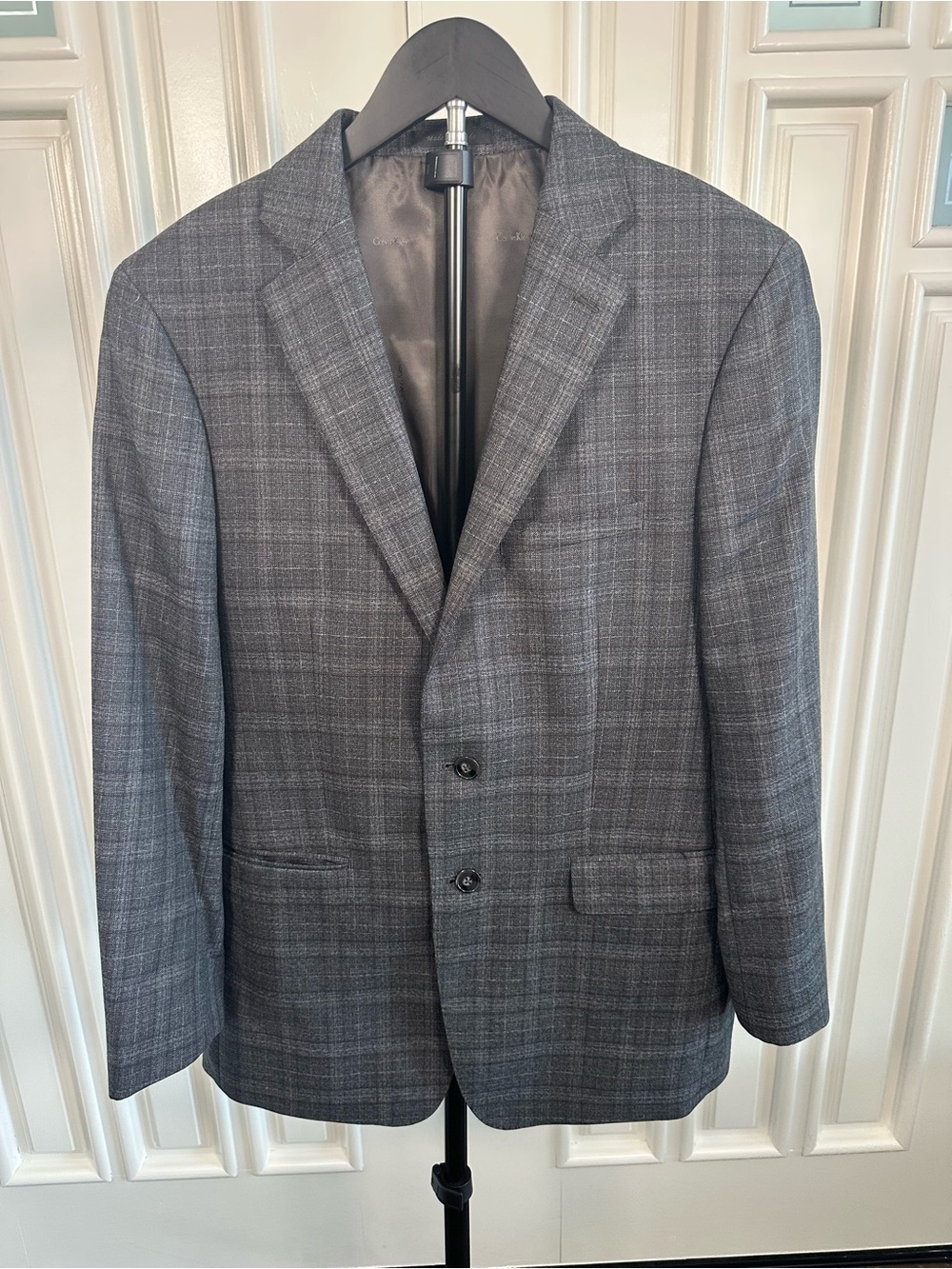 Calvin Klein Men's Gray Plaid Sport Coat
